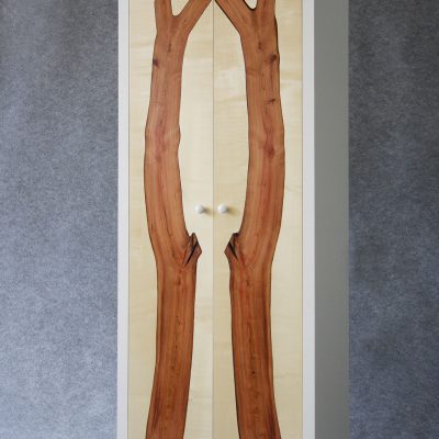 Massivholzschrank aus Zwetschkenholz, Kleiderschrank, modernes Möbeldesign für unseren Kunden in München.